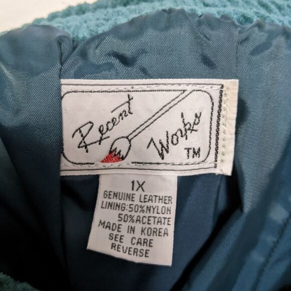 VINTAGE Recent Works Suede Leather Pull-On Pants 1X - Picture 3 of 5